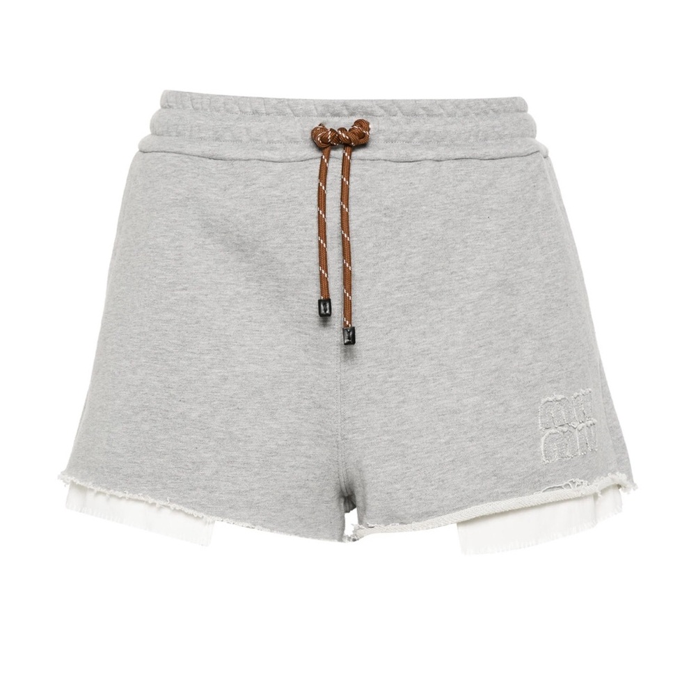 Miu Miu Cotton Fleece Gray Shorts